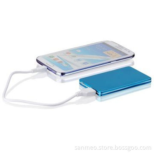 Fashionable Actual 3,000mAh Slim Power Bank with Metal Surface/Card Size, Lightweight, Portable